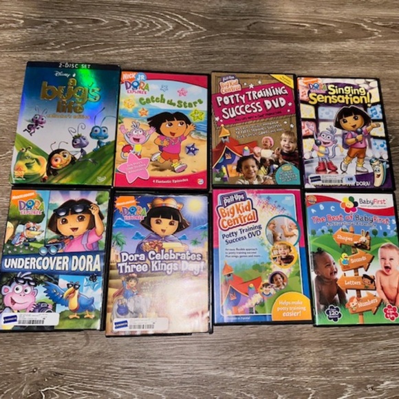 A Bug's Life, Dora, Baby First, Potty Training Educational shows & movies 8 DVDs - Picture 2 of 2